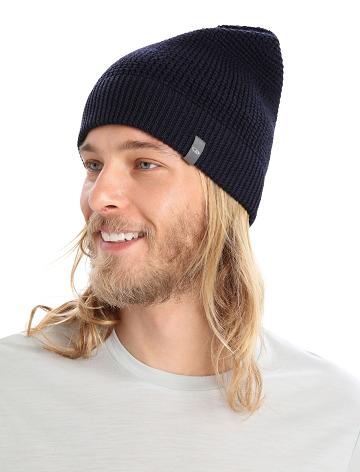 Icebreaker Unisex Merino Feadan Slouch Beanie Férfi Kalap Sötétkék | HU 1093GSOL